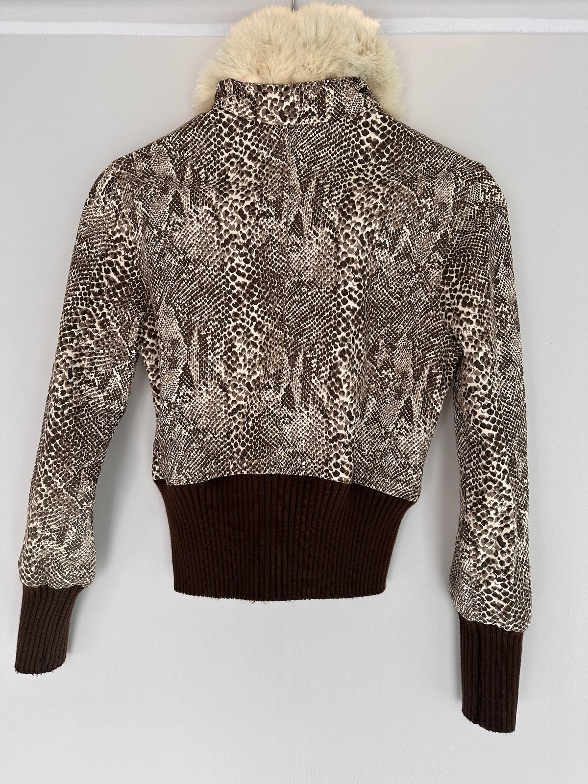 Bobstore · Casaco bomber com gola de pelinhos – animal print cobra – Tam. P