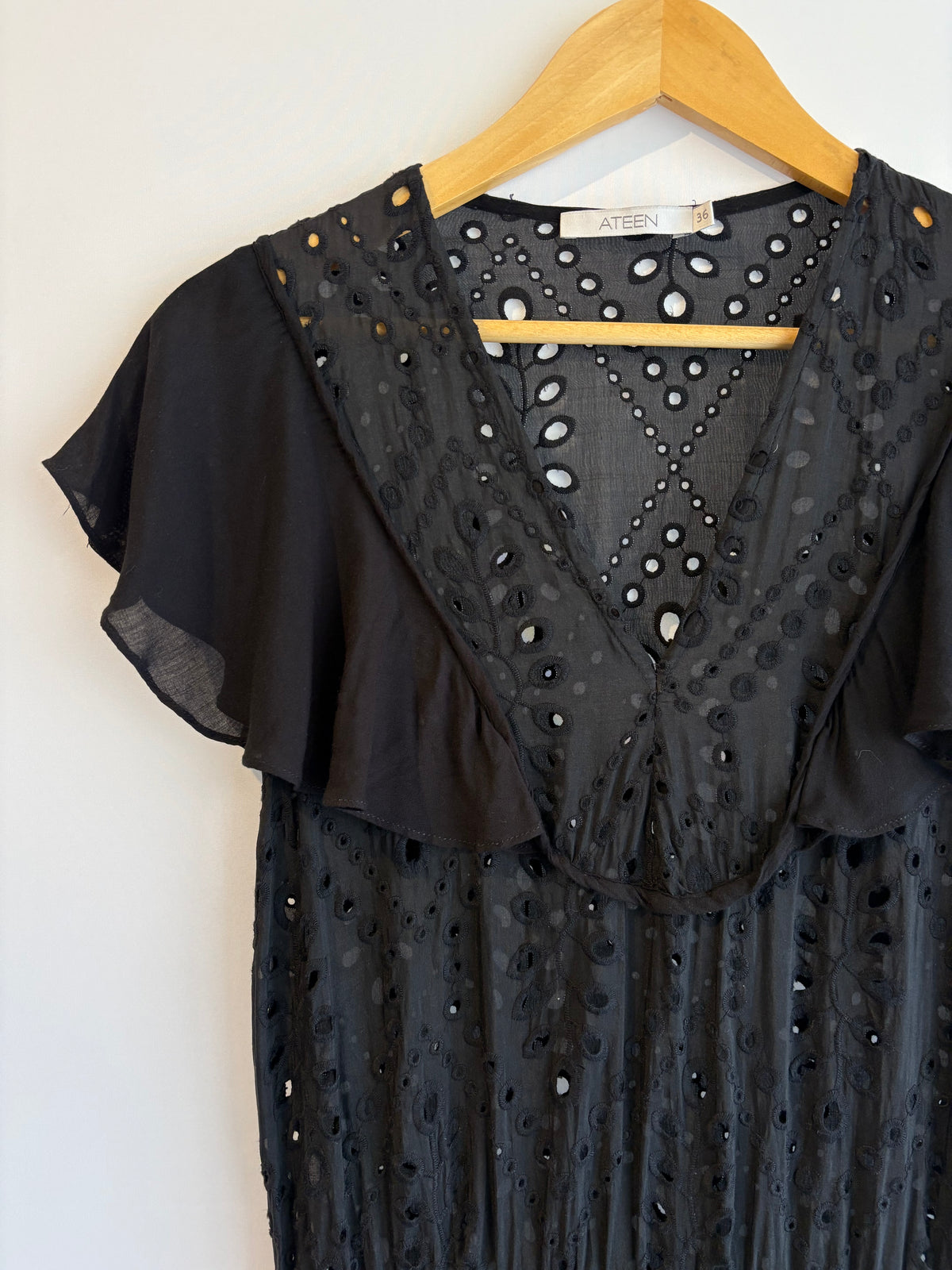 Ateen · Vestido longo em laise – preto – Tam. P