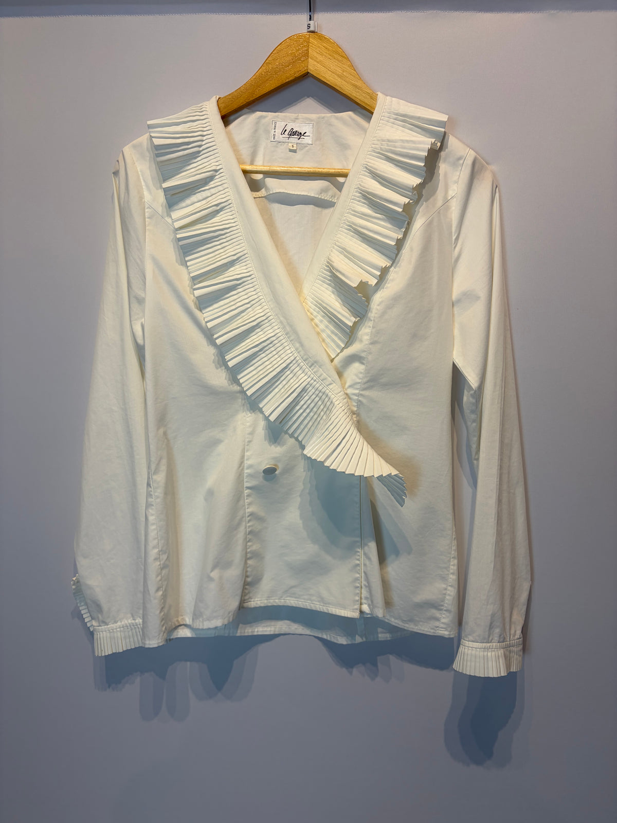 Camisa com gola em pregas – branco – Tam. P