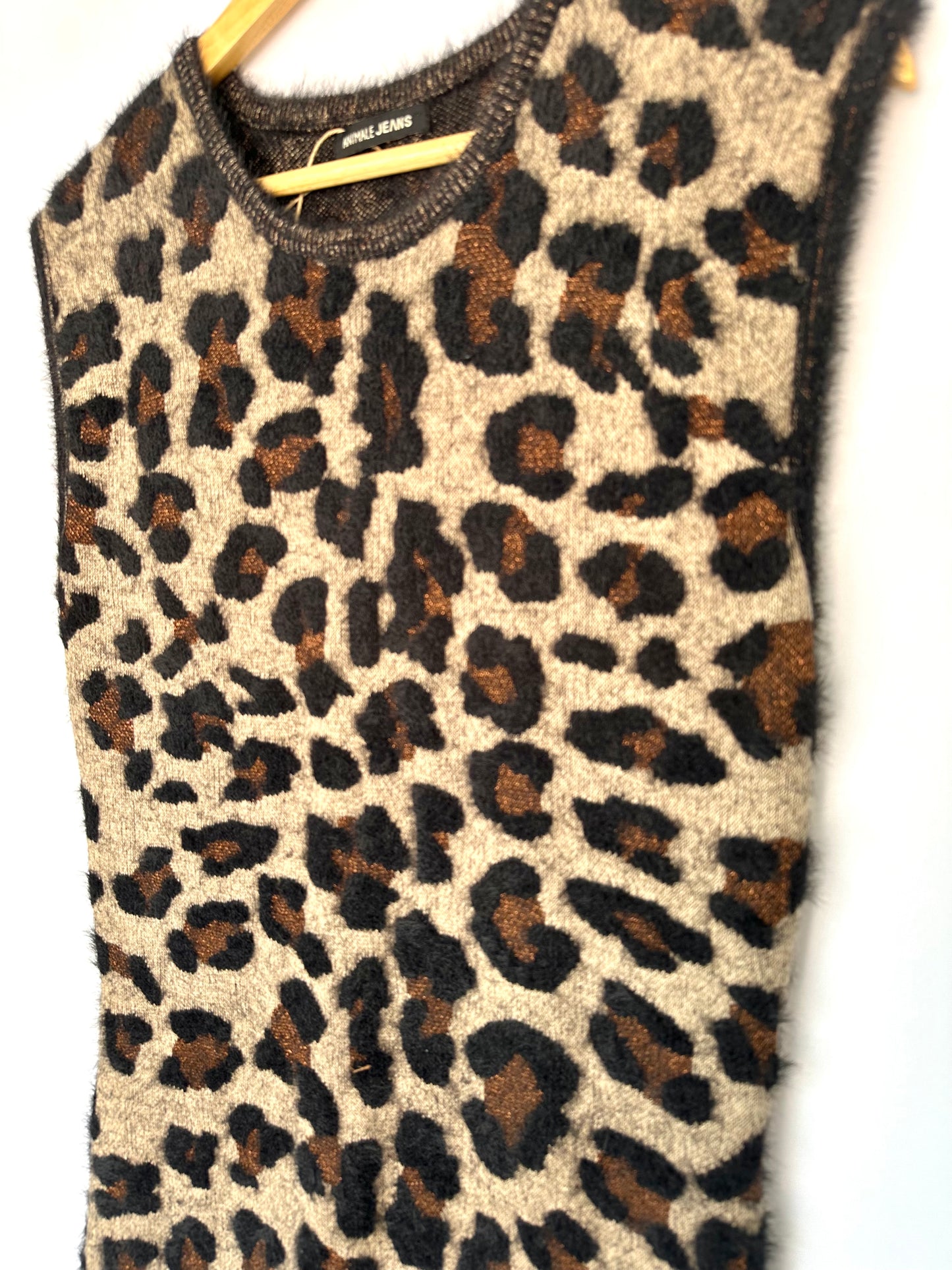 Vestido pelinhos animal print Animale