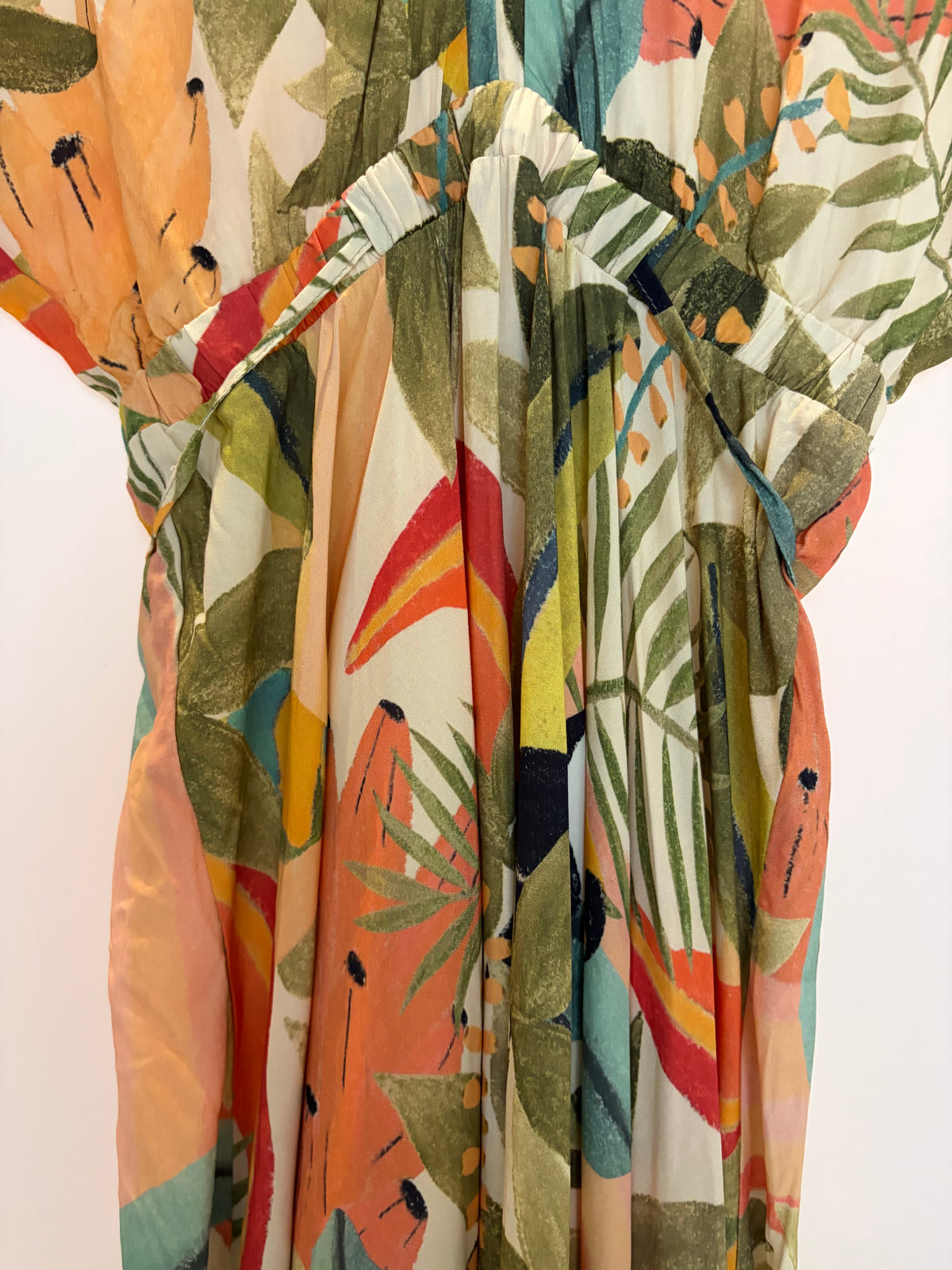 Vestido longo com amarração na cintura – estampa floral – Tam. P