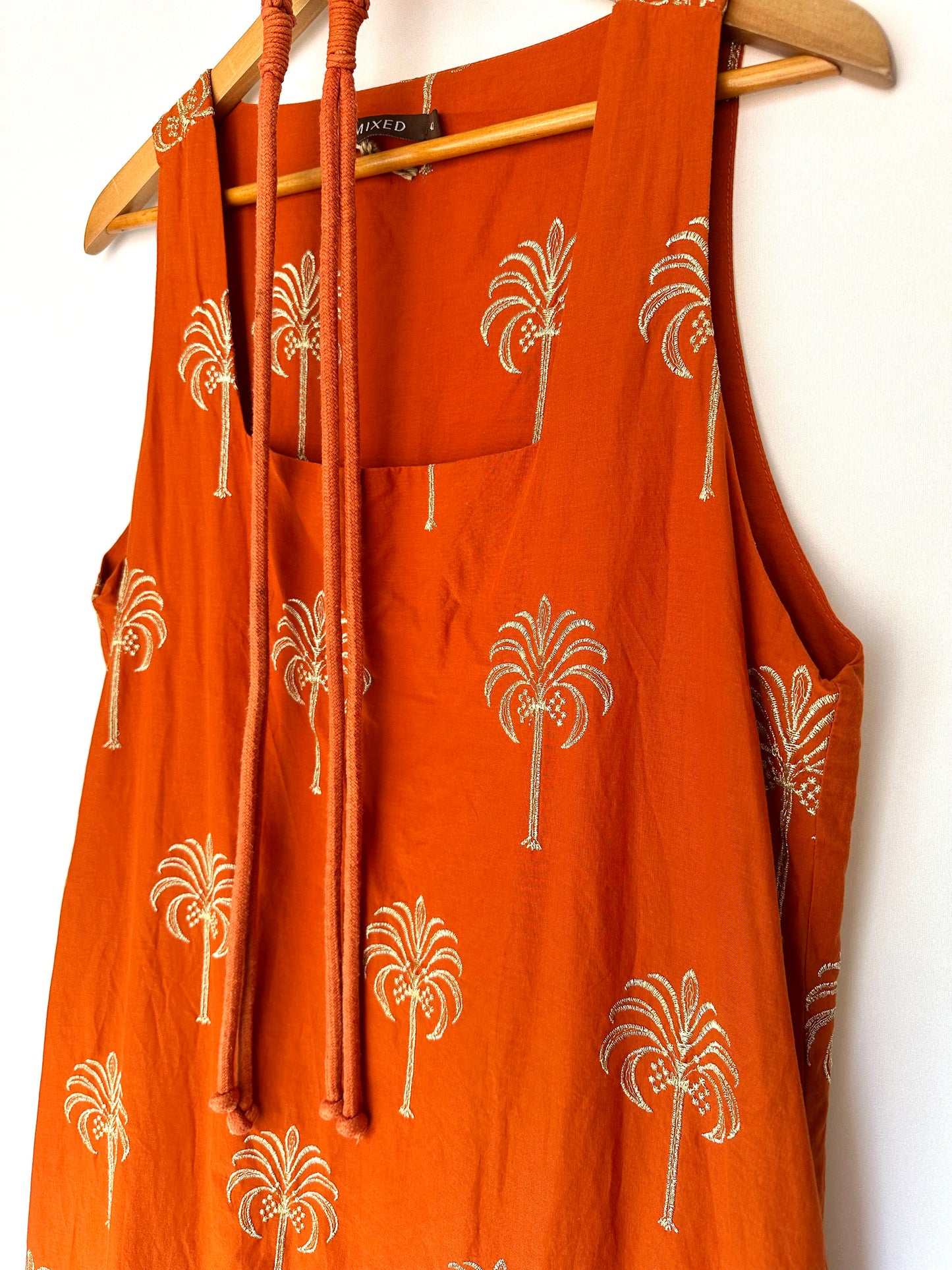 Mixed · Vestido longo com cinto corda