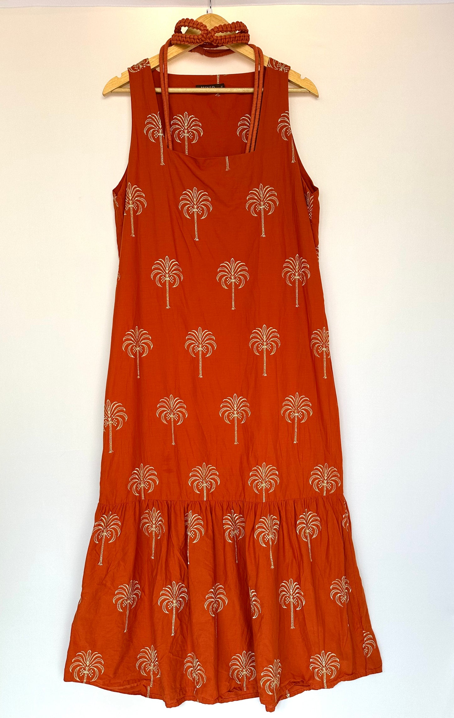 Mixed · Vestido longo com cinto corda