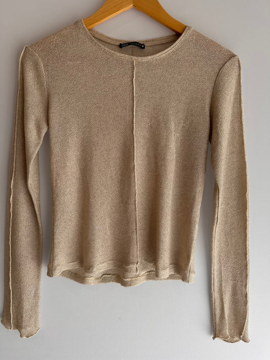Zara · Blusa em tricô lurex