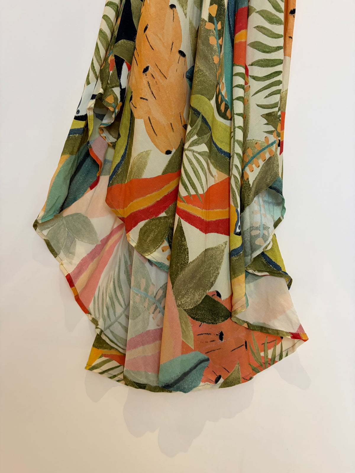 Vestido longo com amarração na cintura – estampa floral – Tam. P