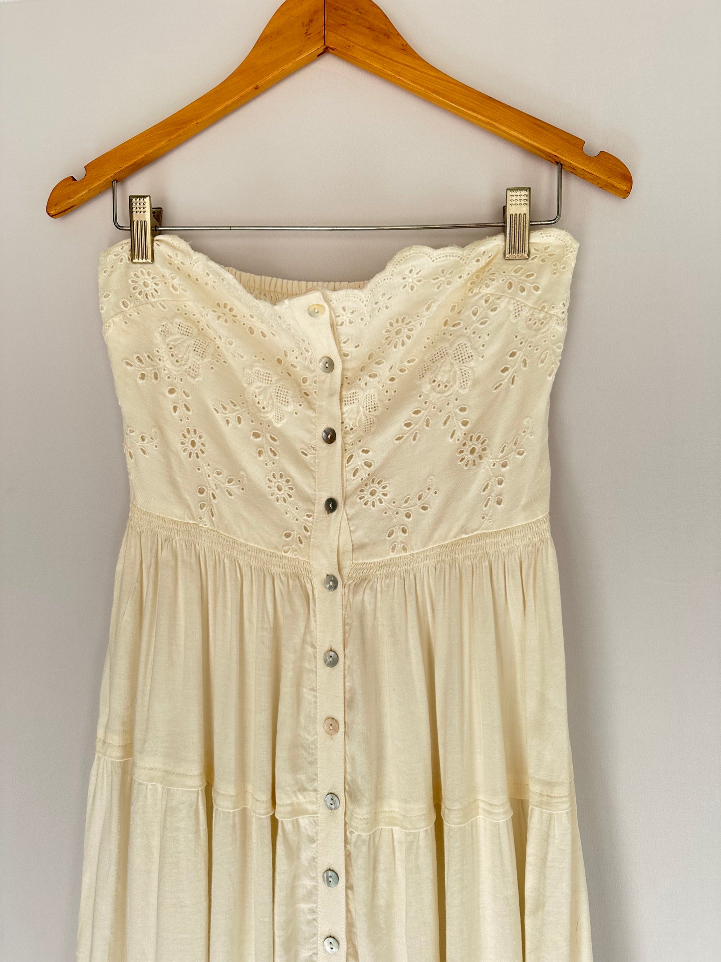 Free People · Vestido tomara que caia em laise