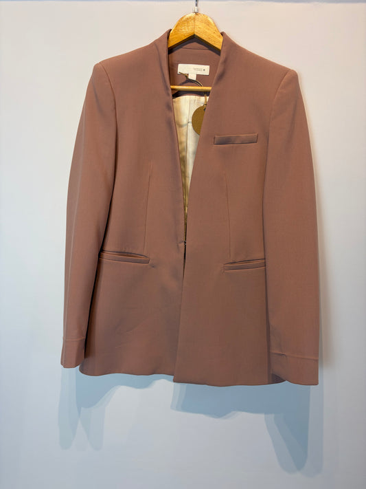 Zara · Blazer sem lapela – rosa chá – Tam. PP