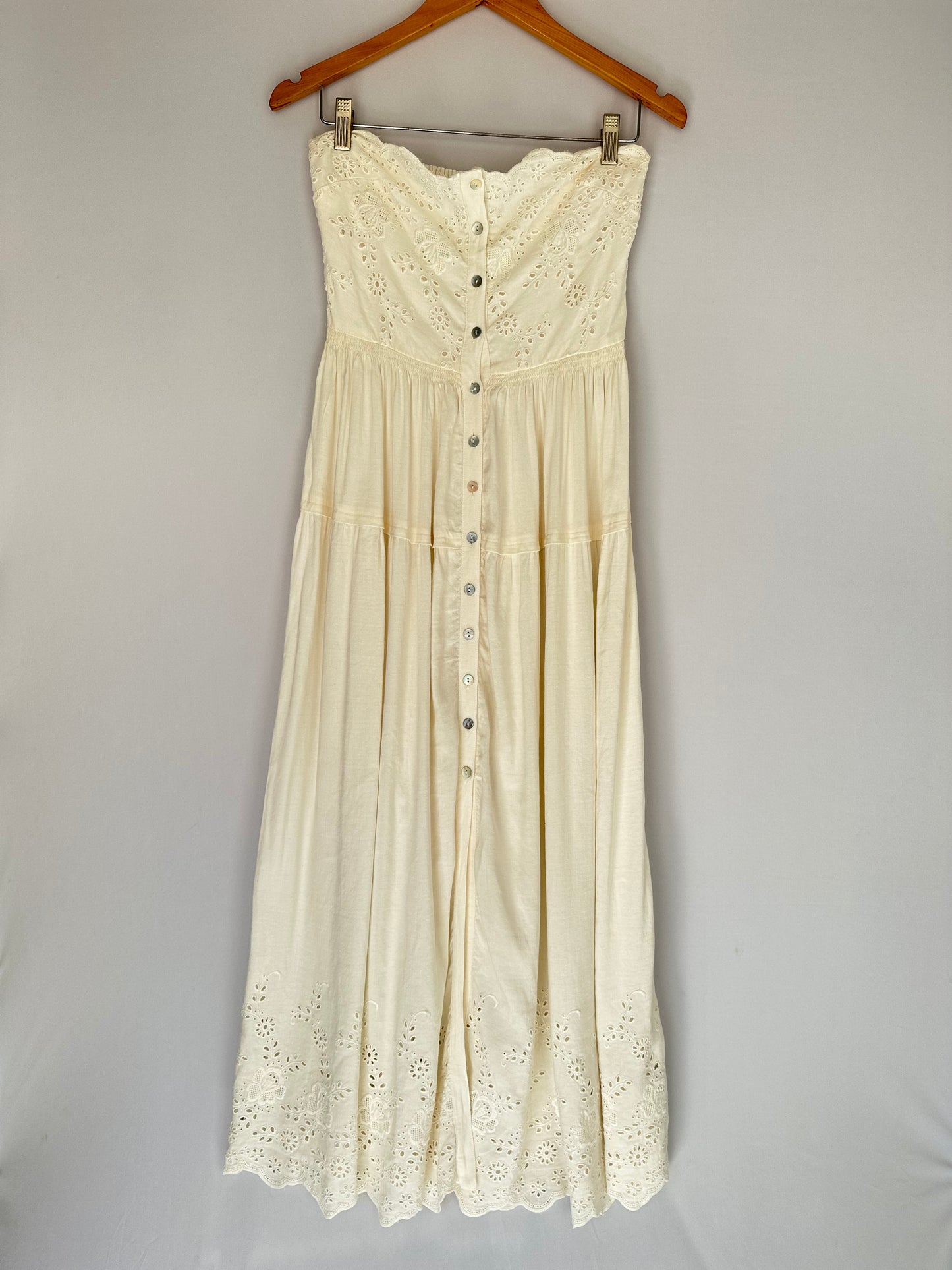 Free People · Vestido tomara que caia em laise