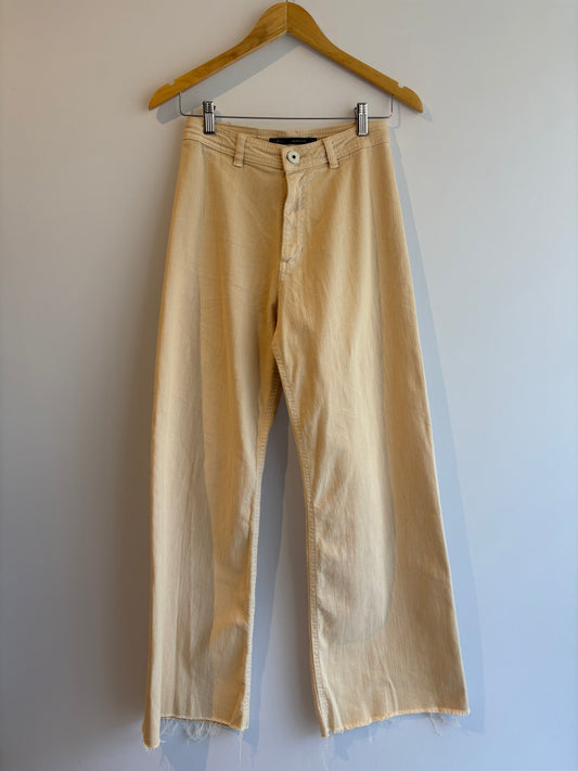Maria Filó · Calça jeans bege wide leg