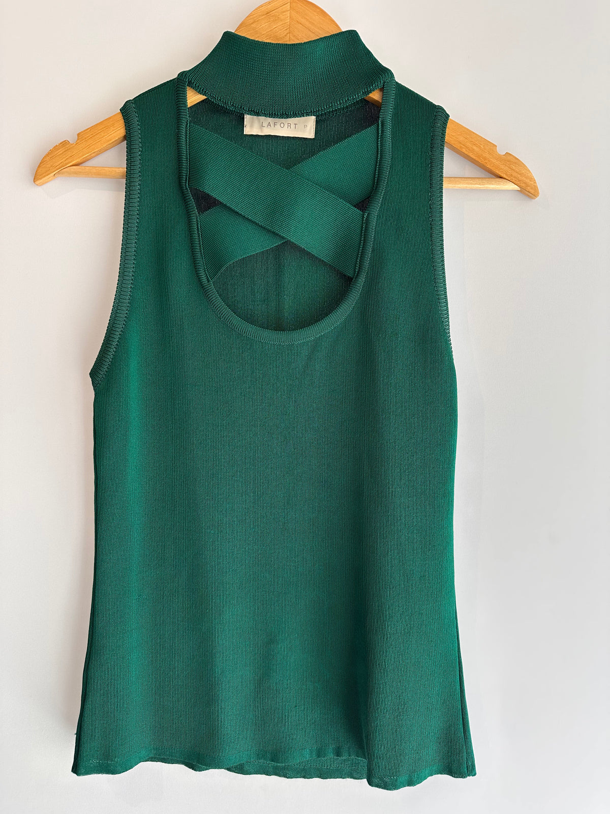 Lafort · Blusa com decote cruzado – verde bandeira – Tam. P