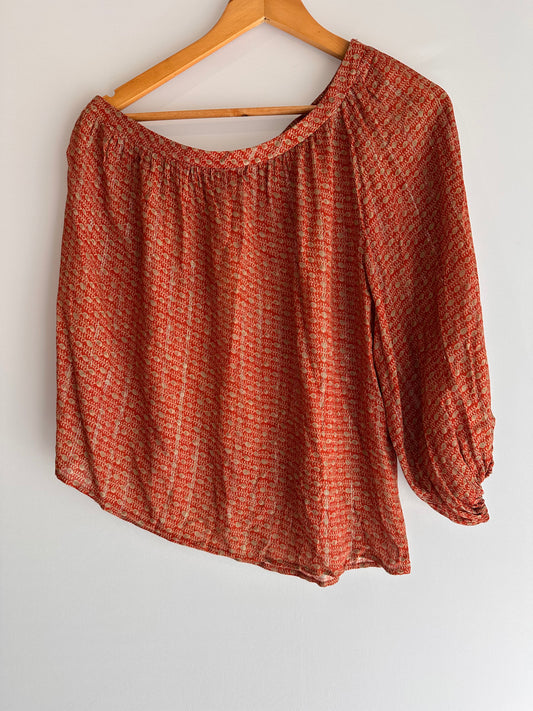 Maria Filó · Blusa um ombro com lurex
